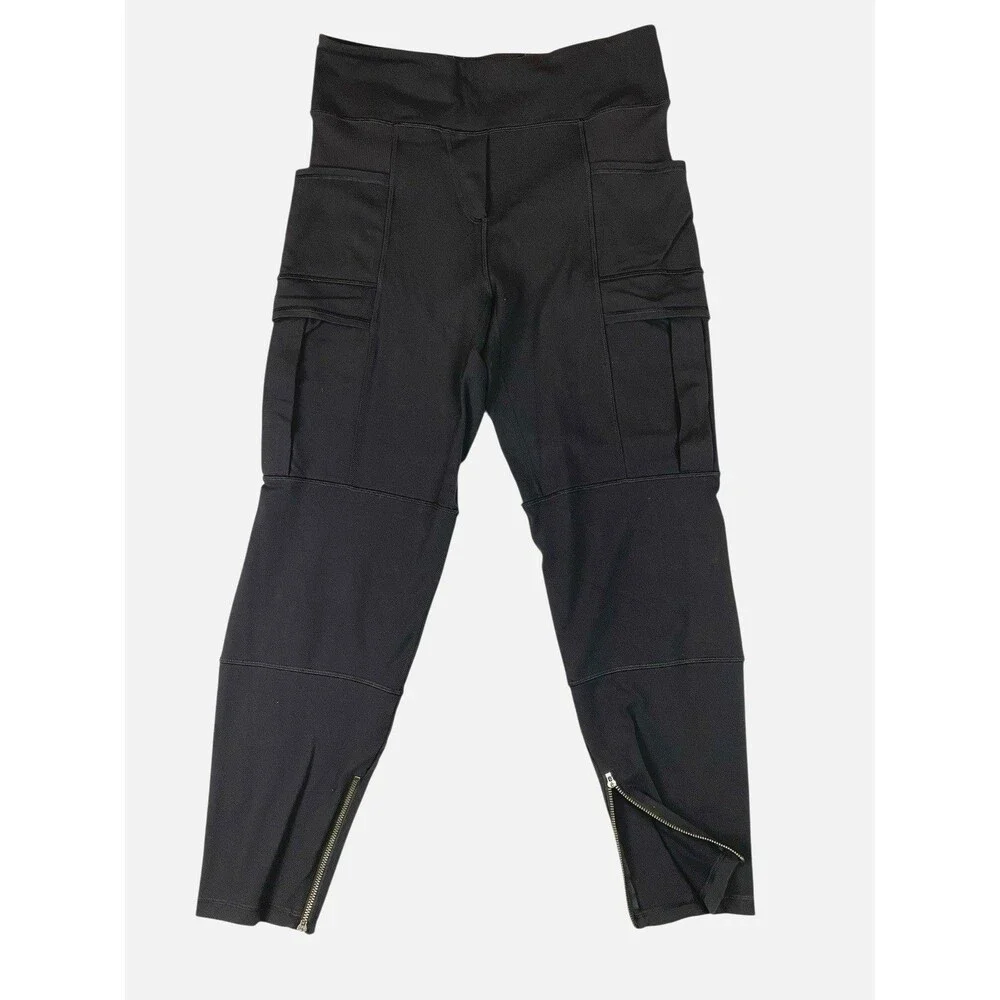 Lululemon Cargo Leggings Women’s 6 Black High Rise 26” Pocket Ankle Running Read